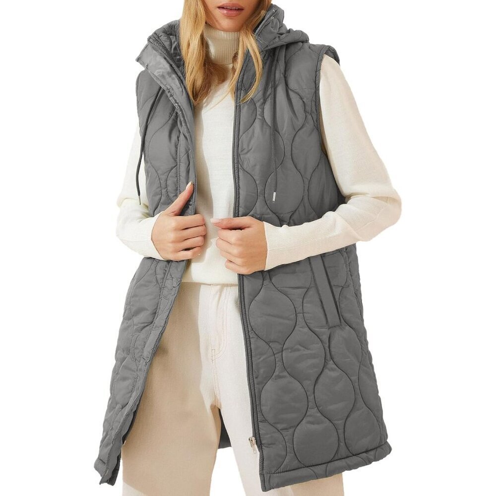 Women’s Sleeveless Puffer Vest Lightweight Hooded Quilted Winter Outerwear